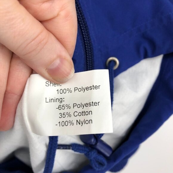 VINTAGE 1980s cobalt blue printed windbreaker jacket by Shamrock unisex XL - Picture 11 of 16